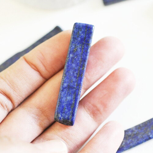 Perles rectangle lapis lazulis pierre naturelle x2 (g5232)