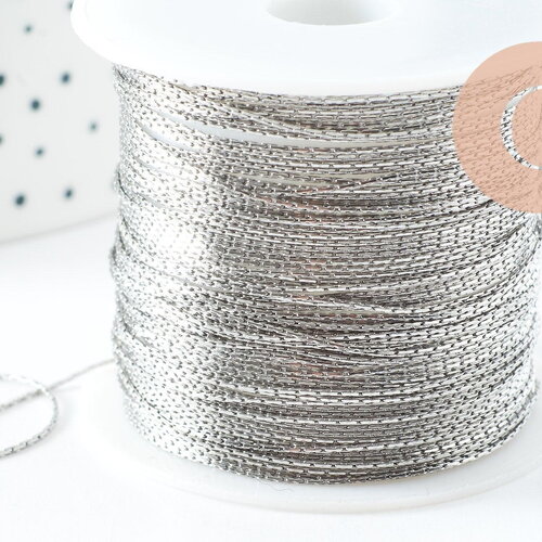 Chaine serpent fine acier 304 inoxydable platine 0.5mm, x1 mètre (g10014)