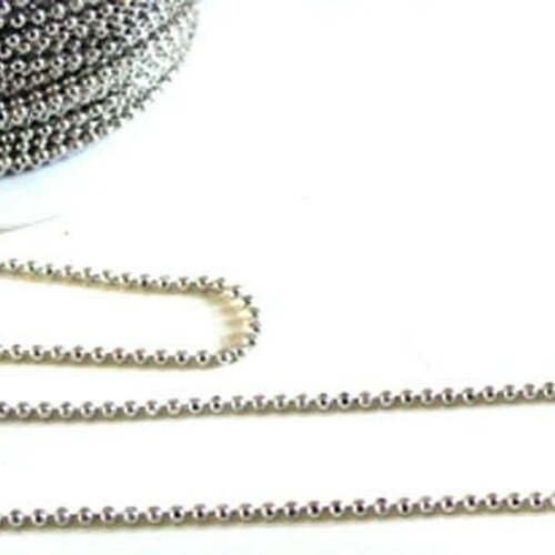 Chaine boule platine facetté, chaine bijou, création bijoux,chaine boule,sans nickel, grossiste chaine,1.5mm, x 5mètres (g1665)