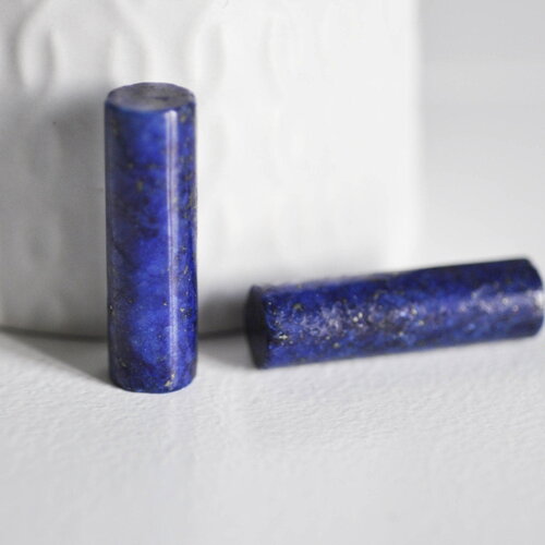 Perle colonne lapis lazulis, pendentif pierre,pierre naturelle,lapis naturel, pierre rectangle,35mm, x1 (g2061)