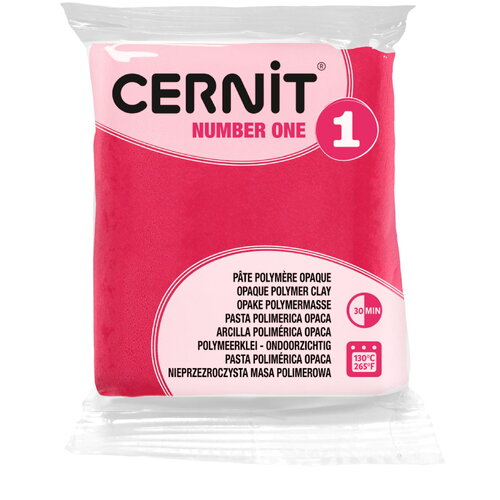 Pâte polymère cernit number one opaque - framboise x56g (g10433)