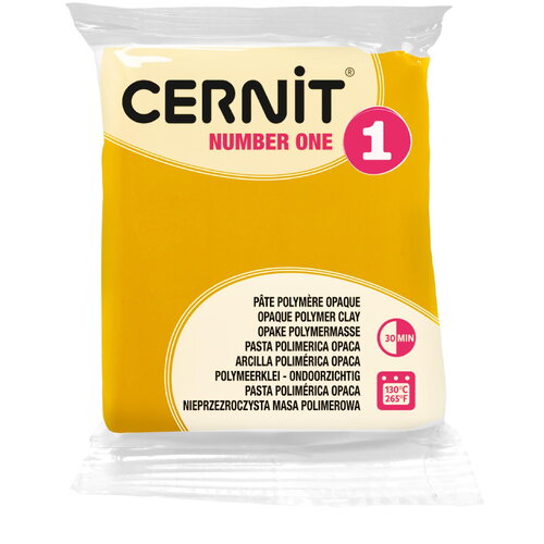 Pâte polymère cernit number one opaque - jaune x56g (g10429)