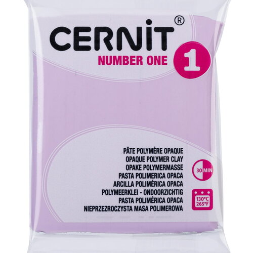 Pâte polymère cernit number one opaque - lilas clair x56g (g10443)
