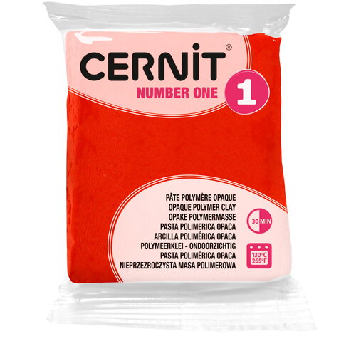 Pâte polymère cernit number one opaque - rouge pavot x56g (g10435)