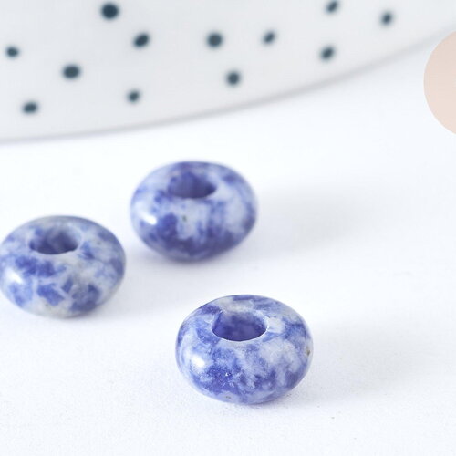 Perle rondelle sodalite création bijoux 10mm, création bijoux pierre, x 2 g7562