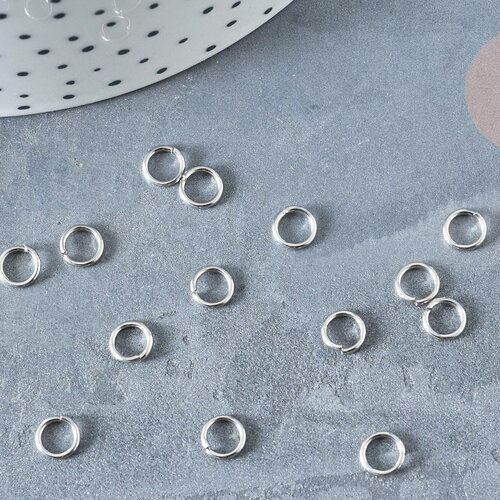 Anneaux ronds acier inoxydable argenté 6mm, x5gr (g8152)