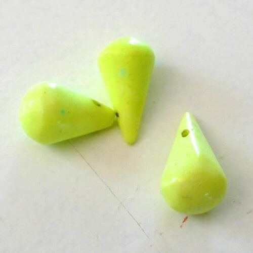 Perle goutte howlite naturel teinté jaune-vert 25mm, perle pierre création bijoux, x5 g2796