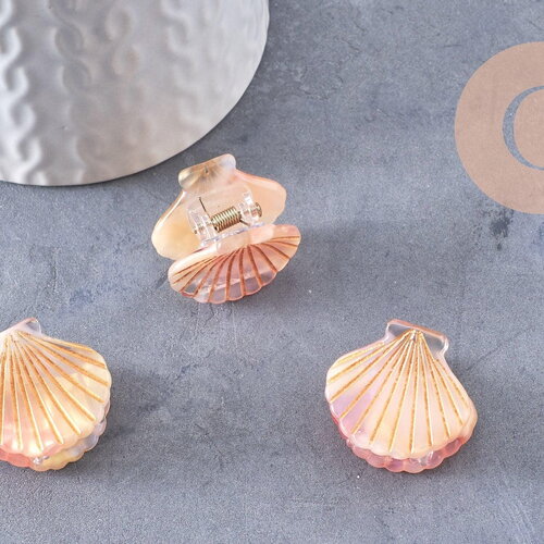Pince pour cheveux acétate orange or 26mm, x1 (g10392)