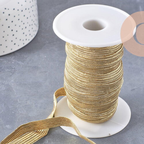 Ruban élastique doré nylon 10mm, x1 mètre (g10414)