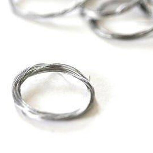 Fil nylon métallique acier platine 0.38mm, x2 mètres (g2322)