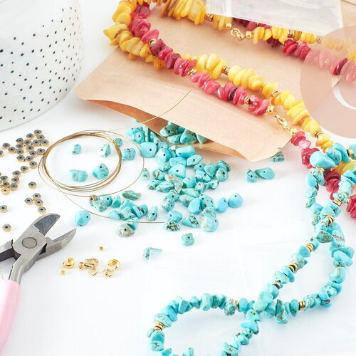 Kit collier pierre naturel, coffrets et kits pour la création de bijoux fantaisie diy x1 (g7429)