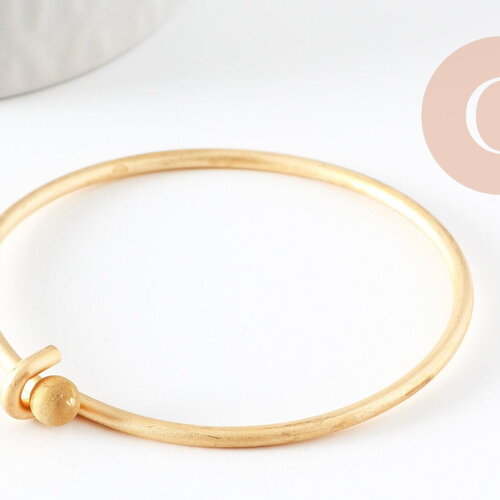 Bracelet jonc ouvrable laiton brut 60mm, x1 (g0100)