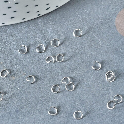 Anneaux de jonction ronds acier 304 argenté inoxydable 4mm, x1gr (g9145)