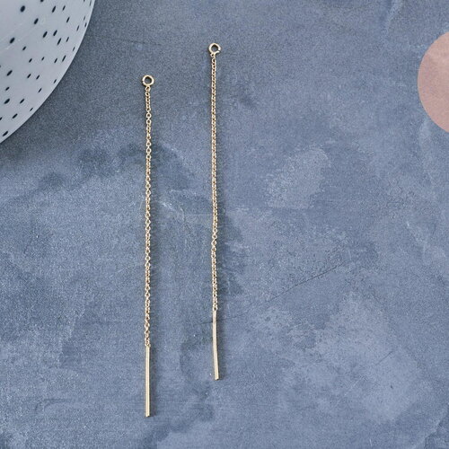 Support boucles tige sur chaine forçat avec anneau gold-filled 14k 80mm, x2 (g3075)