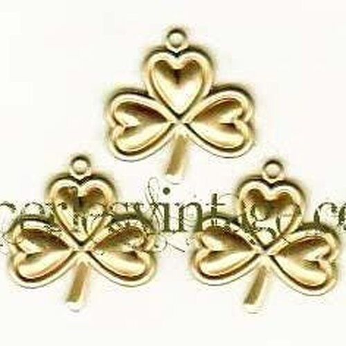 Pendentif trèfle en laiton , x 2 g8026
