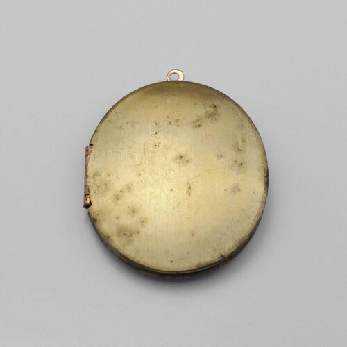 Pendentif locket medaillon laiton brut, fournitures créatives, médaillon vintage, création collier, fournitures laiton brut,48mm-g1284