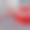 Cordon rouge tressé cuivre polyester 1mm, cordon métalisé pour bijoux, x1 mètre g8175