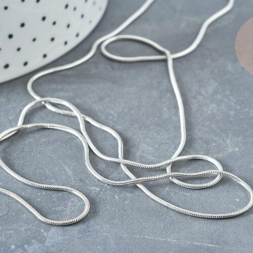 Chaine fine laiton platine serpent 1mm, chaine argentée création bijoux, grossiste chaine, création bijoux,x1 mètre (g1420)