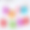 Breloque cerise plastique multicolore 25,5mm, création bijoux plastique coloré, x 5 g7467