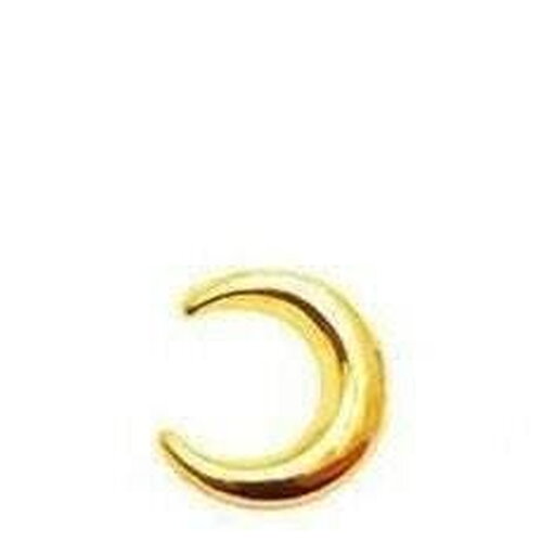 Lune à coller zamac doré 4x5mm,fournitures à coller pour décorer pierres et bijoux en inclusion résine, x2 g8250