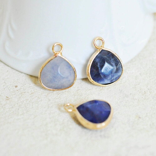 Pendentif goutte sodalite bleue, fournitures créatives,pendentif bijoux, pendentif pierre, sodalite naturelle, 18mm, x1 g0162