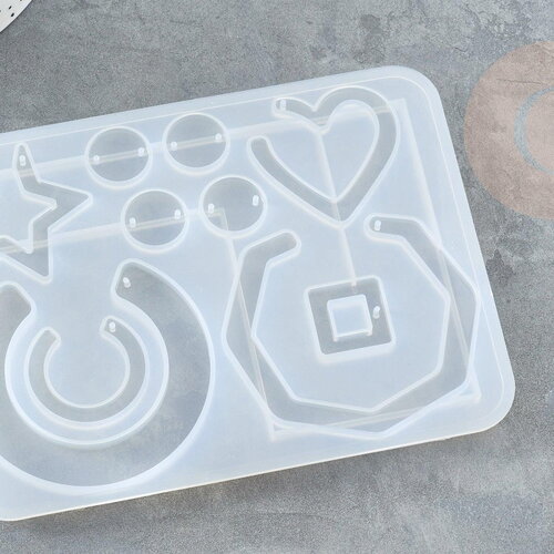 Moule pour fabrication boucles créoles résine 143x106mm, moule silicone pour réaliser des bijoux avec inclusion en résine, x1 g6302