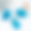 Cabochon rectangle howlite naturelle turquoise facetté 21.5mm, cabochon pierre naturelle, x1 (g9963)