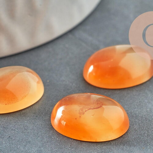 Cabochon agate naturelle orange 16x12mm, cabochon pierre naturelle, x1 (g9960)