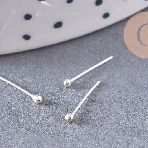 Piercing clou argent 925 massif boule 1.5mm, x1 (g5149)