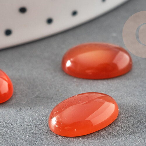 Cabochon ovale cornaline naturelle orange 10x14mm, x1 (g2020)