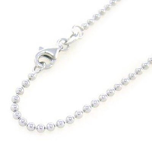 Chaine boule complete argentee 1.5mm/40cm, chaine collier,chaine argentée,chaine boule, x1 (g1680)