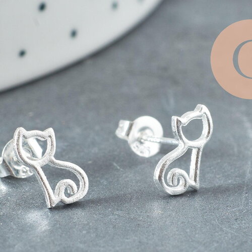 Boucles puce feuille de gingko fine argent massif 925 7mm, boucles argent massif,argent 925, x1 paire g9250