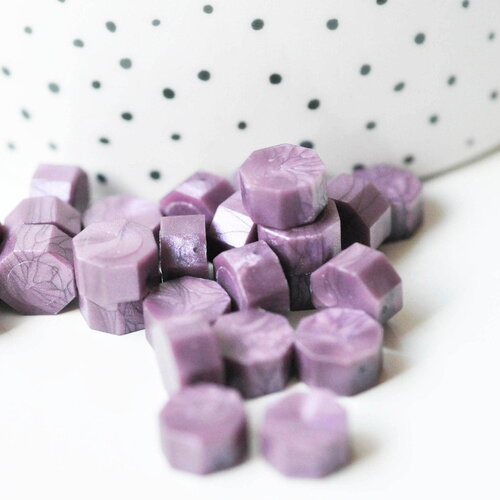 Granulés cire violet nacré à cacheter, fourniture pour sceaux personnalisés pour sceaux et invitations de mariage diy, les 100 g3971