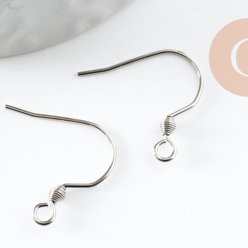 Supports de boucles hameçons avec anneau acier 304 inoxydable platine 17x17.5mm,x10 (g9532)