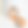 Perle disque évidé bois résine orange 28mm, création bijoux bois x5 g4642