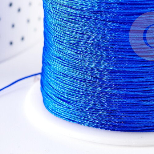 Cordon fil de jade bleu roi polyester 0.5mm, cordon pour création de bijoux x1 mètre g9333