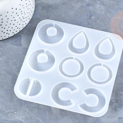 Moule pour fabrication boucles créoles résine, un moule en silicone pour réaliser des bijoux avec inclusion en résine, x1 ,g3363
