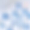 Pompon bleu vif polyestère support doré 10-15mm, x10 (g5561)