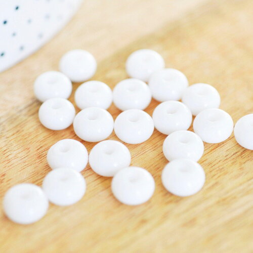 Perle rondelle donut verre opaque blanc,des perles reondelles verre pour vos créations de bijoux et bracelet,3-5x9mm, x 20 g4847
