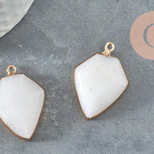Pendentif hexagone jade blanc,pendentif bijoux,pierre jade blanc,pierre naturelle,pendentif jade, jade naturel,30mm, x1 g1619