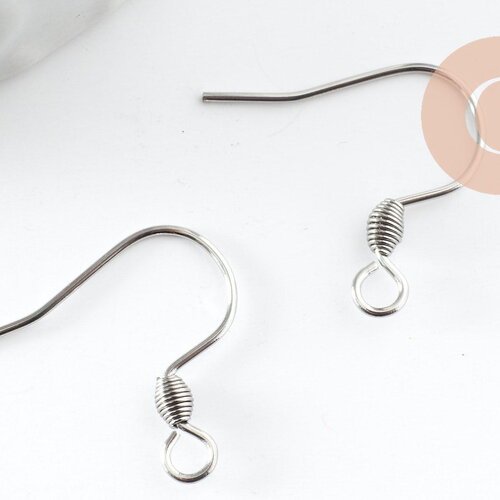 Supports de boucles hameçons avec anneau acier 304 inoxydable platine 15x15mm, x10 (g9529)