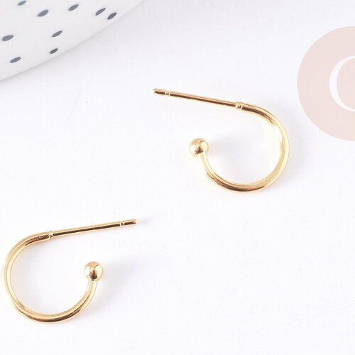 Clous-puces oreille en acier 304 inoxydable 18.5mm, x2 (g5685)