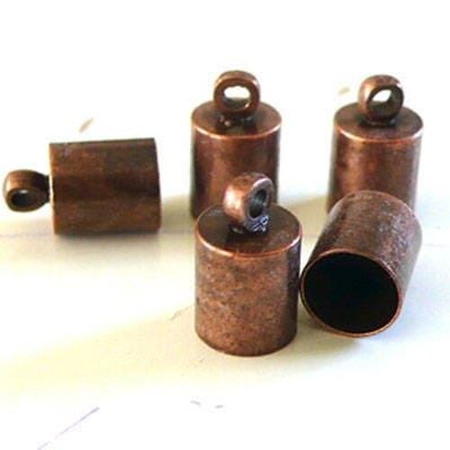 Embouts corde métal cuivre à coller 5.5mm, x10 (g0688)