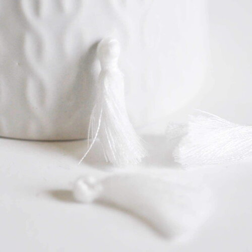 Pompon blanc coton,décoration pompon,accessoire coton, coton blanc,25-31mm, x5 g1790