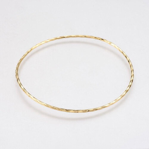 Bracelet jonc strié laiton doré 62mm, x1 (g3962)