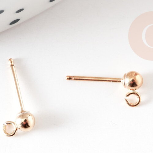 Clous-puces oreille boule gold filled anneau 5mm, x2 (g9244)