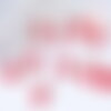 Pompon rouge polyestère support doré,décoration pompon, pompon boucles,fabrication bijoux bohème,10-15mm,les 10 g5560
