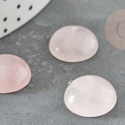 Cabochon quartz rose, pierre naturelle, cabochon rond,quartz naturel,pierre rose,quartz rose, 16mm , x1 g6711