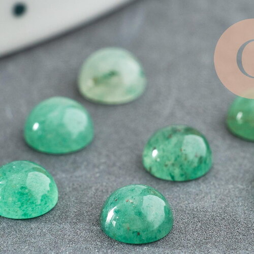 Cabochon rond aventurine verte naturelle 6mm, x1 (g0174)