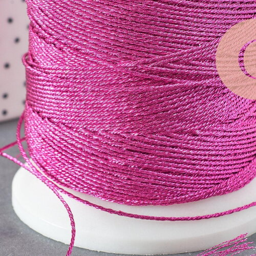 Fil rose fuchsia métallisé, fournitures créatives, fil original, création bijoux, fil couture broderie,fil rose, diamètre 0.8mm, x 1m g2315